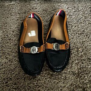 Tommy Hilfiger Black and Brown Women's Loafers